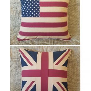 Medium Square Cushion USA UK Flag