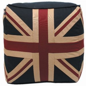 Pouffe Union Jack - Red Navy and Tea Beige